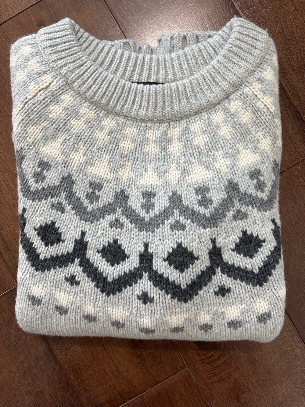 J.Crew Wool-Blend Fair Isle‎ Crew Pullover Sweater Womens S Heather Dusk Multi - Picture 14 of 14